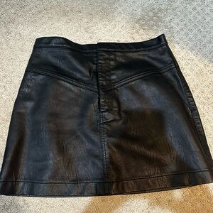saltwater LUXE Black Faux Leather Mini Skirt